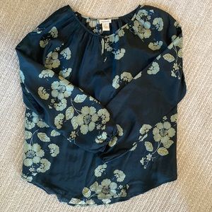 Sundance 100% silk long sleeve top / size M